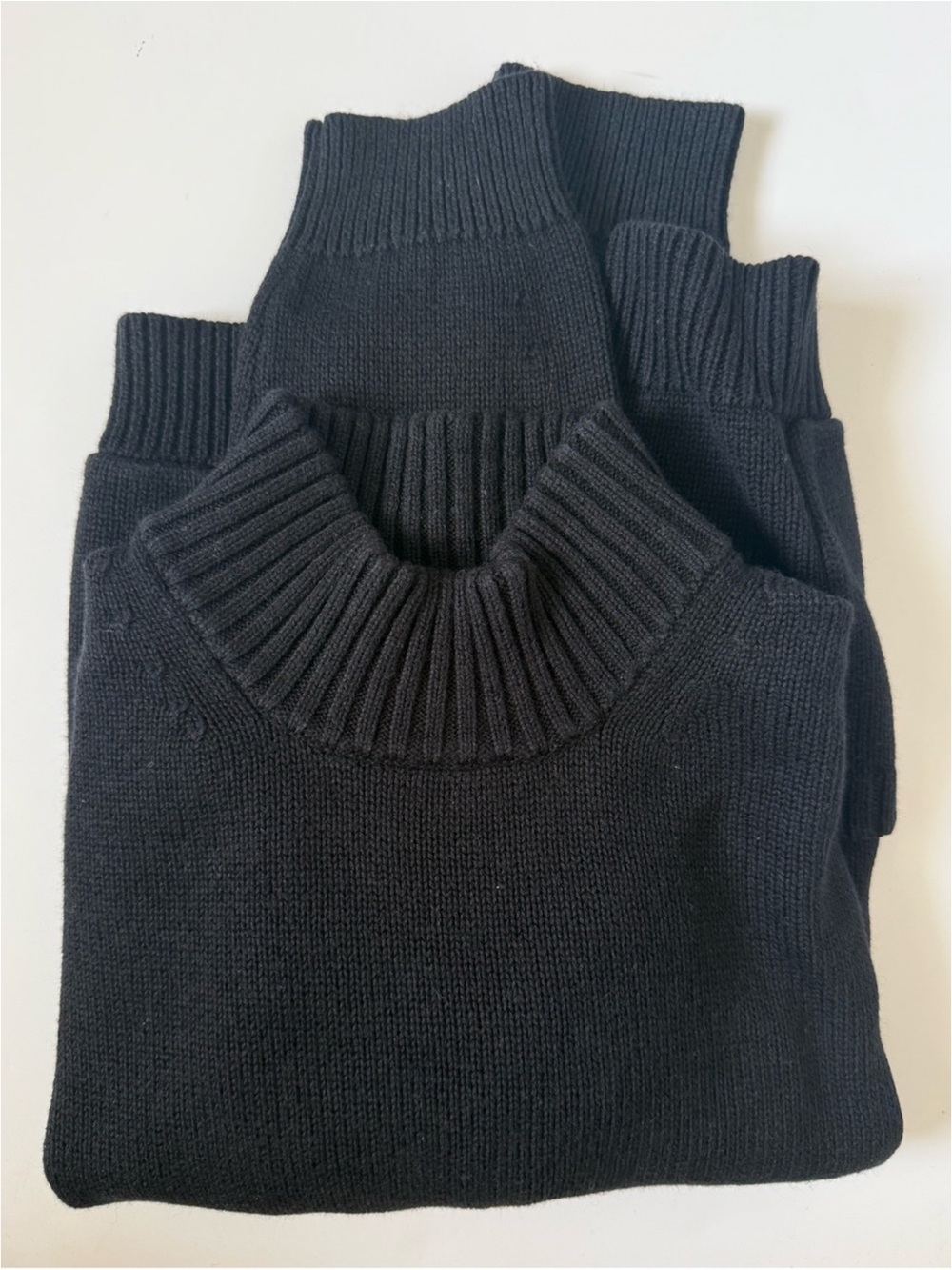 J.Crew Cotton Cashmere Mockneck Sweater Black Medium Like New - Picture 5 of 6